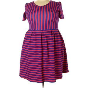 LULAROE AMELIA STRIPED DRESS